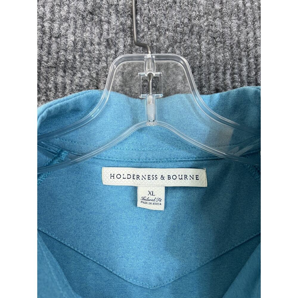 Holderness & Bourne Shirt Mens XL Blue 1/4 Zip Long Sleeve Performance Golf - Picture 7 of 12